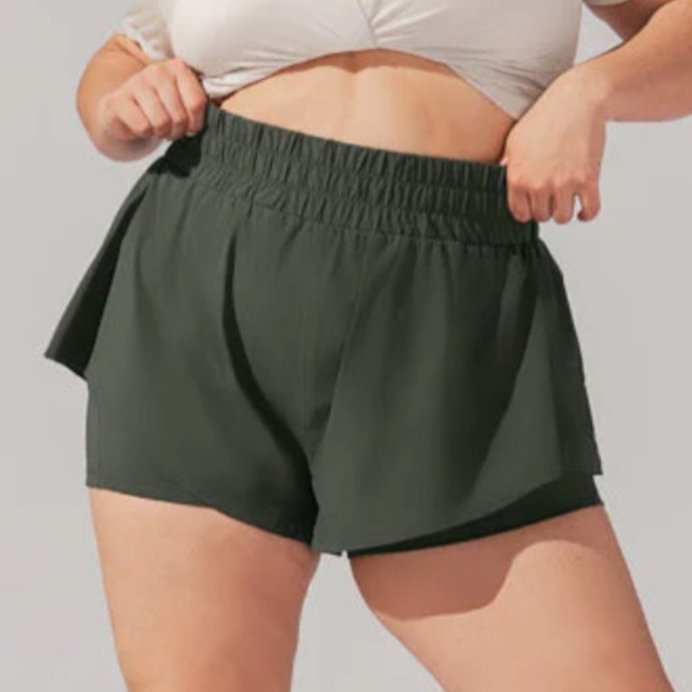 Popflex Supershort High Waist shorts 3x Forestwood Green